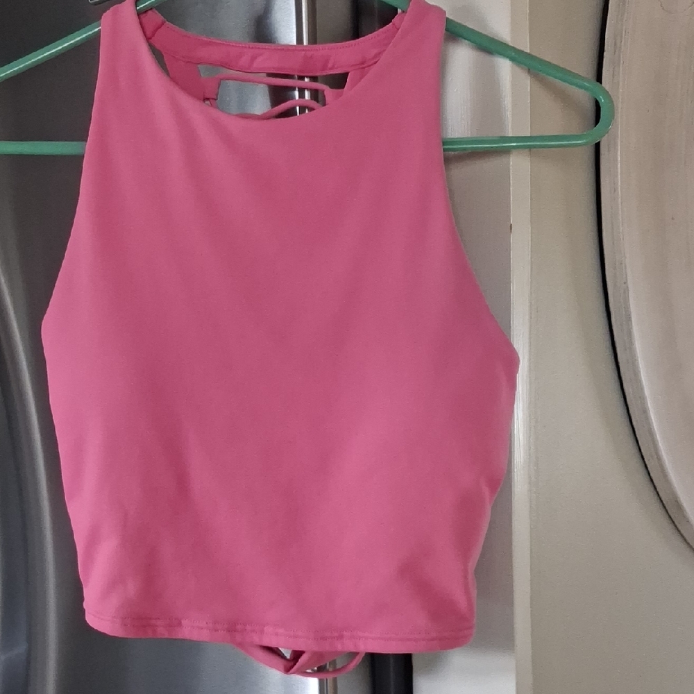 ALO Yoga Hot Pink Double-Strap Sports Bra